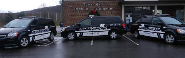 Animal Control Vehicles in front of Town Hall