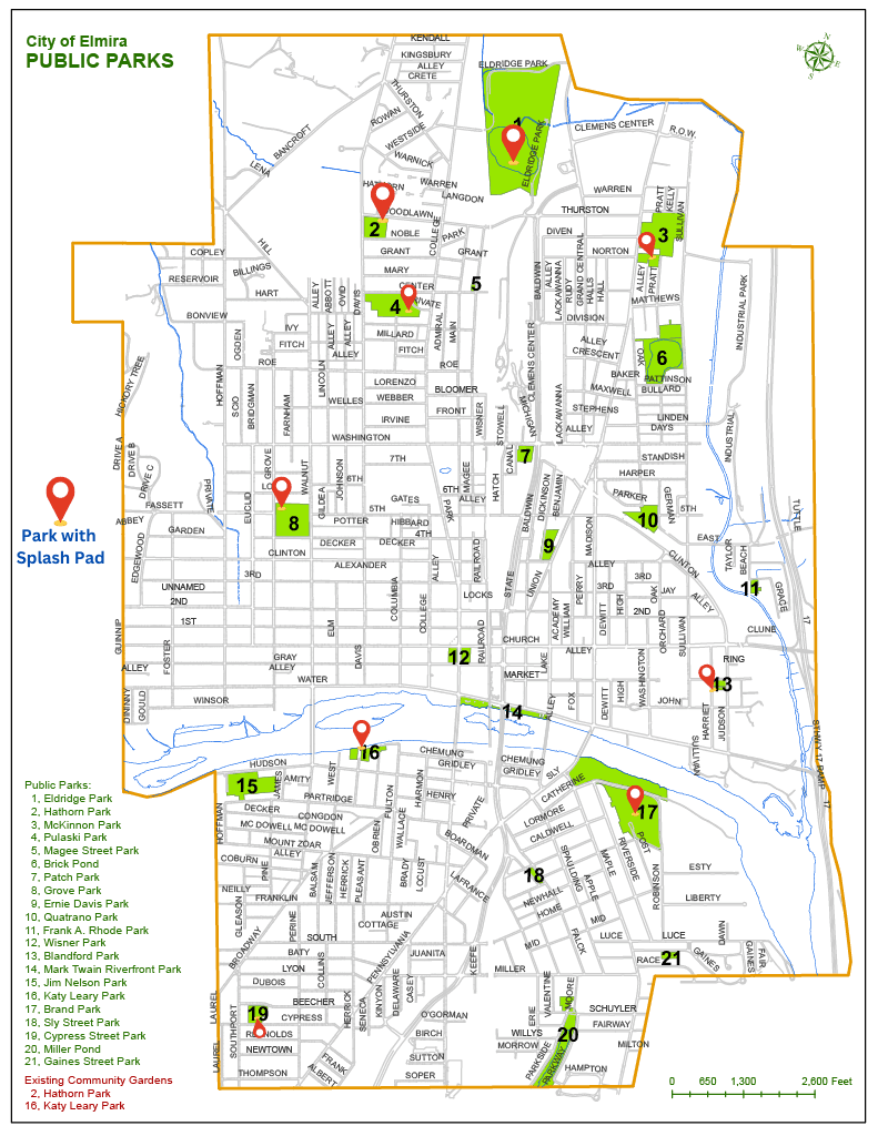 parks and splash pad locations 2024
